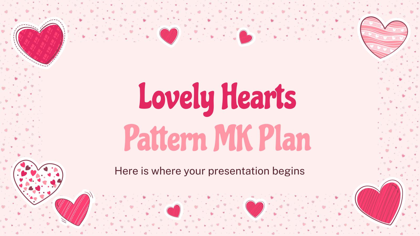 Lovely Hearts Pattern MK Plan presentation template 