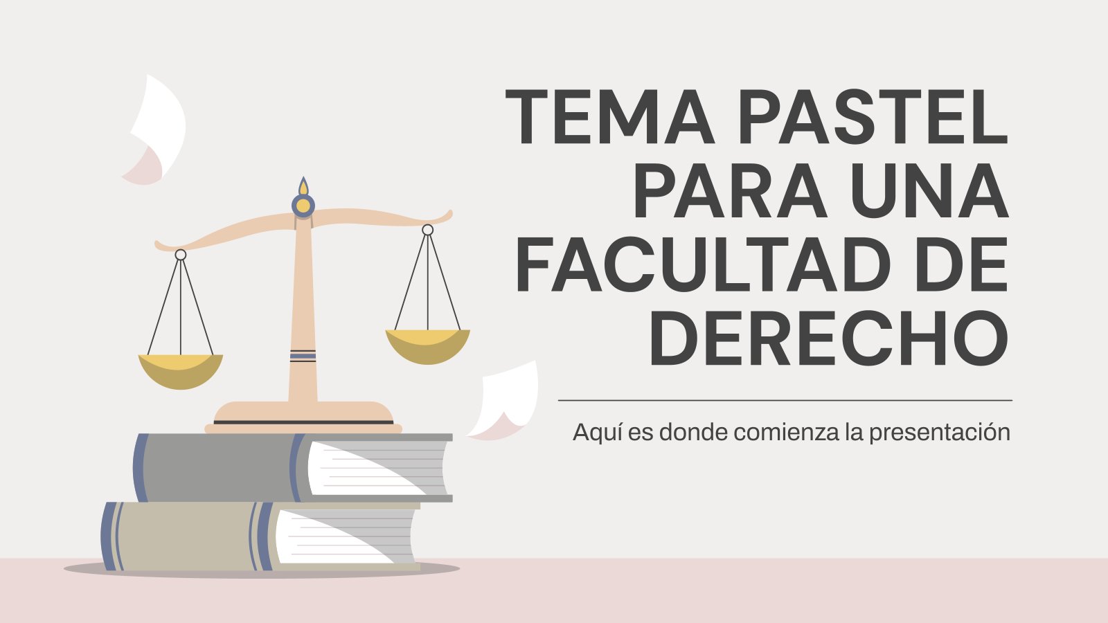 Plantilla de presentación Tema pastel para una facultad de Derecho